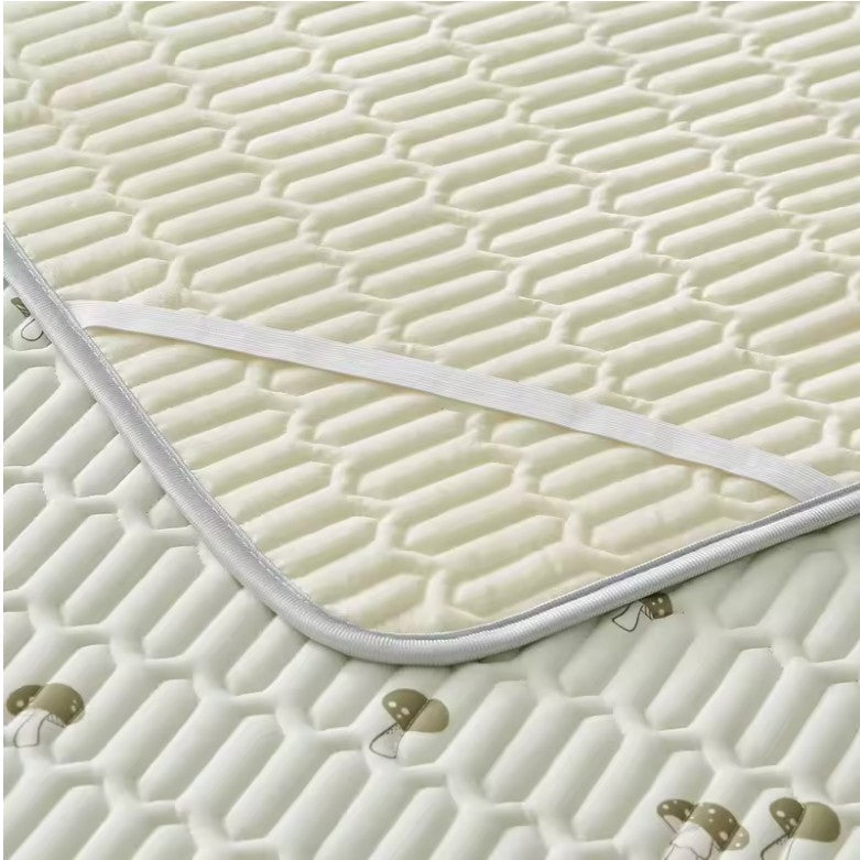 Printed Ice Silk Summer Bed Mat with Latex Filling